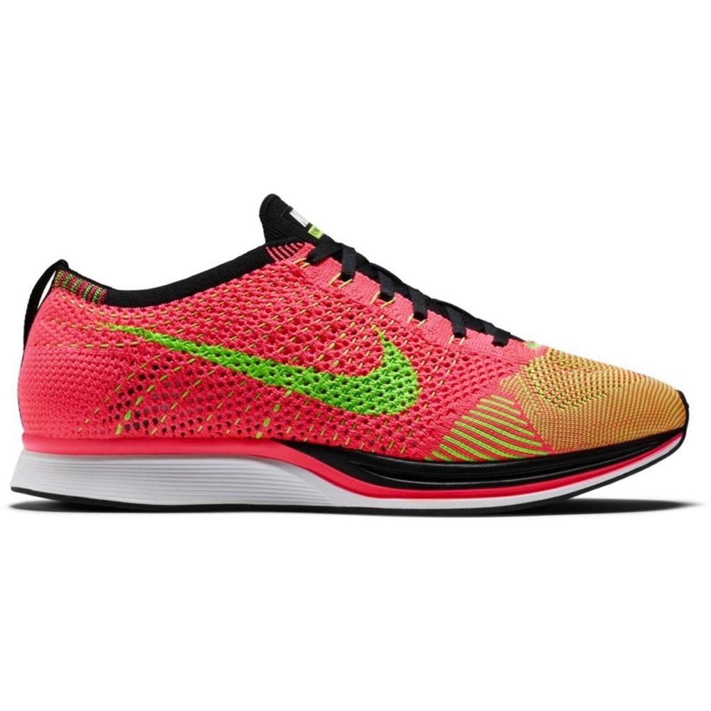 🆕 RARE Nike Flyknit Racer - Hyper Punch/Green